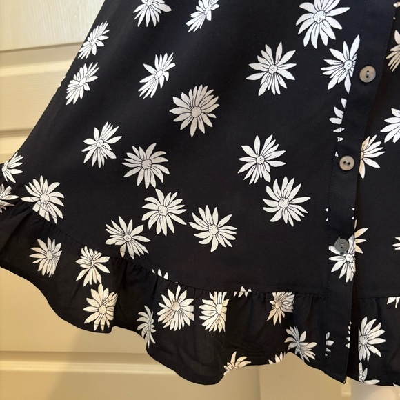 J. Jill Daisy Print Ruffle Hem Short Sleeve Midi Flowy Dress Small (No Belt) - Picture 8 of 11